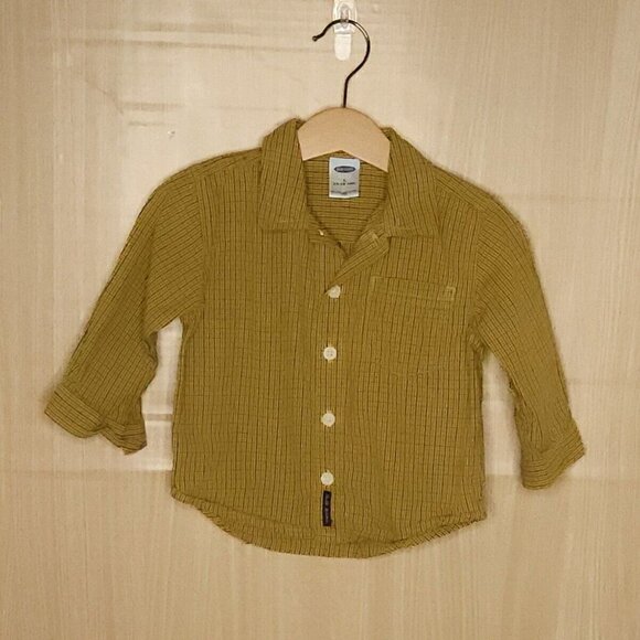 Carter's Toddler Boys Gold Yellow Plaid Long Sleeve Button Down 12-18 Months - Picture 1 of 5